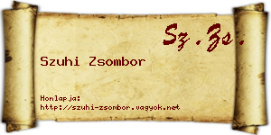 Szuhi Zsombor névjegykártya