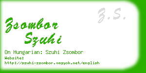 zsombor szuhi business card